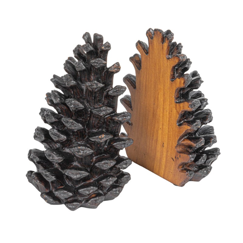 Creative Co-Op Pinecone Shaped Resin Bookends (Set of 2 Pieces) - Image 1